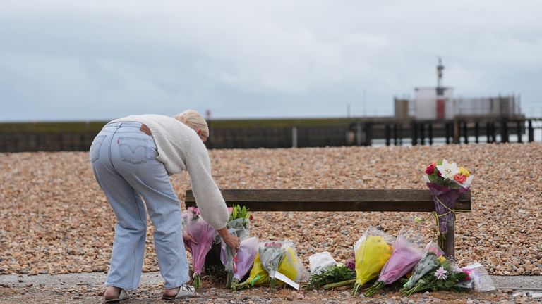 Flowers have been left at the scene. Pic: PA