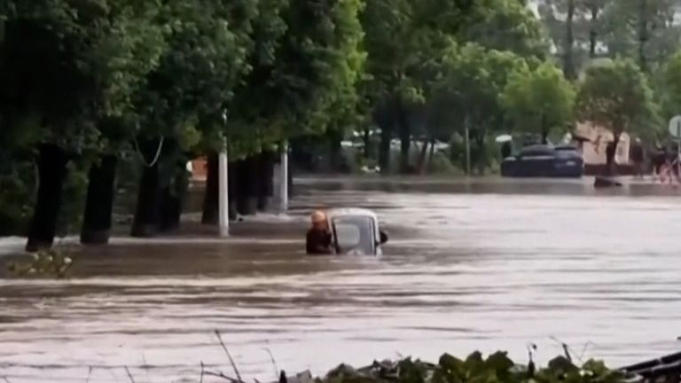 Typhoon Dolphin soaks eastern China after landfall, cancelling hundreds of flights; storm moves inland as Beijing braces for torrential rain