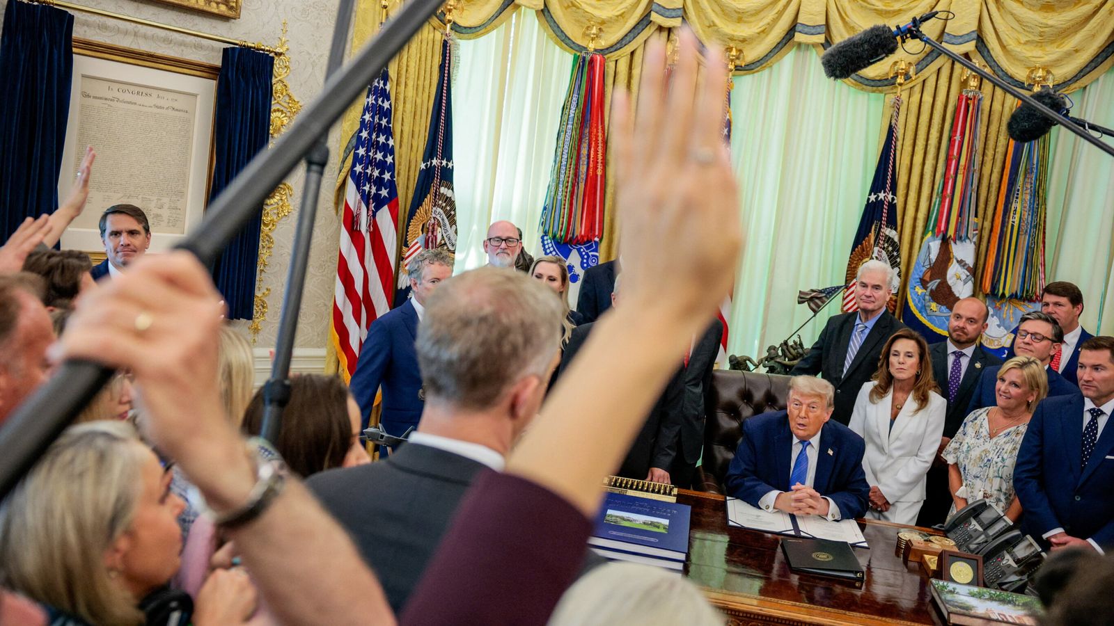US Justice Department insists Trump can deny journalists White House access as it claims banned news outlets 