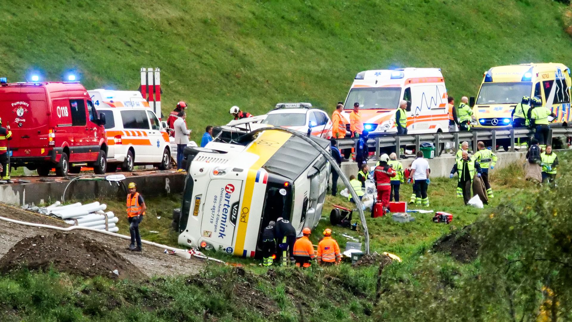 Several killed and injured in Swiss Alps coach crash