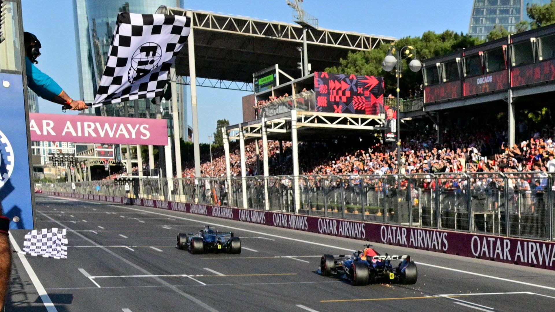 Russell holds off Verstappen for win in thrilling Azerbaijan GP finale