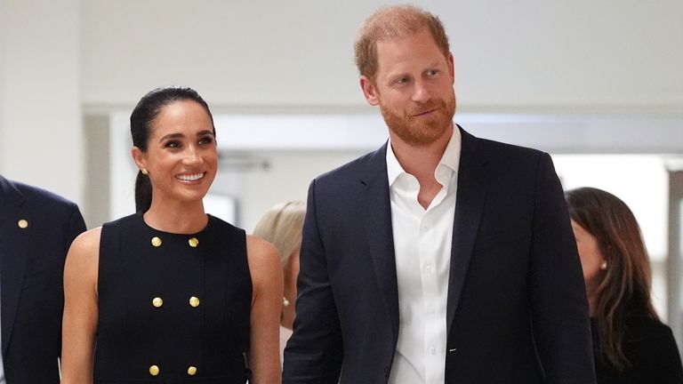 The Sussexes, seen here in April, recently moved back to the UK. Pic: AP