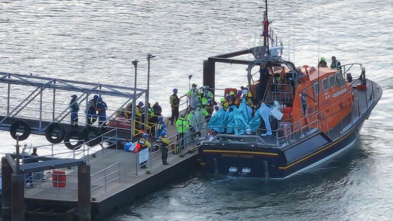 Migrants were taken ashore in Portsmouth