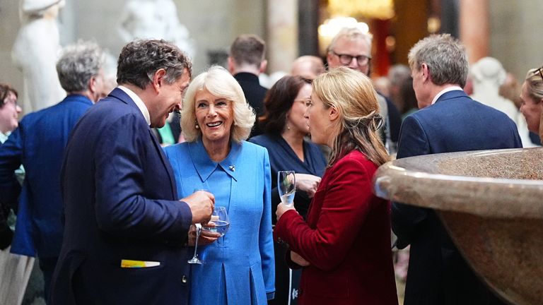 The Queen met guests at Chatsworth House on Saturday. Pic: PA