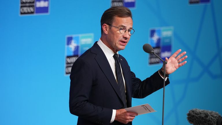 Ulf Kristersson has led the centre-right coalition for the last four years. Pic: AP