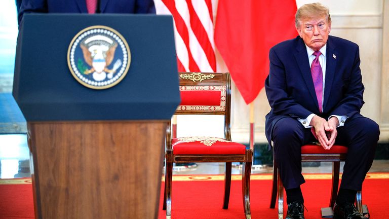 Donald Trump's approval ratings continue to drop. Pic: Reuters
