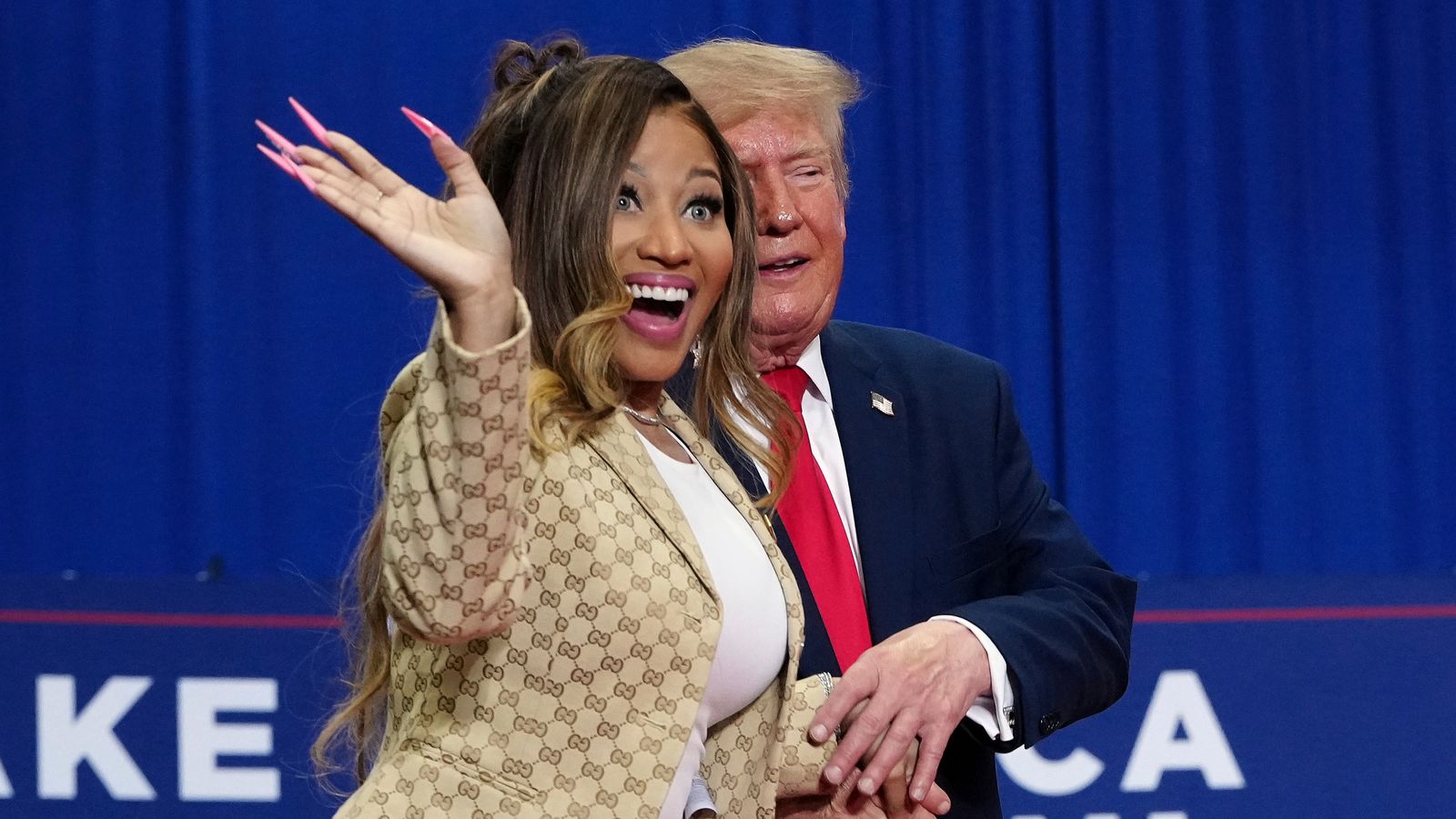Rapper Nicki Minaj endorses Donald Trump at Michigan rally | Ents ...