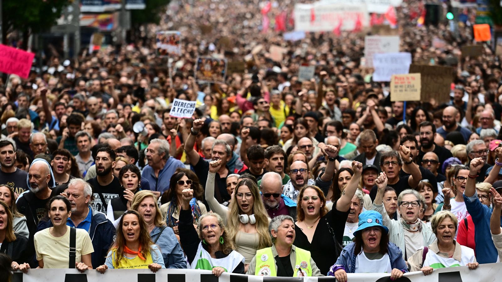 Thousands protest Spain's housing crisis following 87-year-old woman's eviction