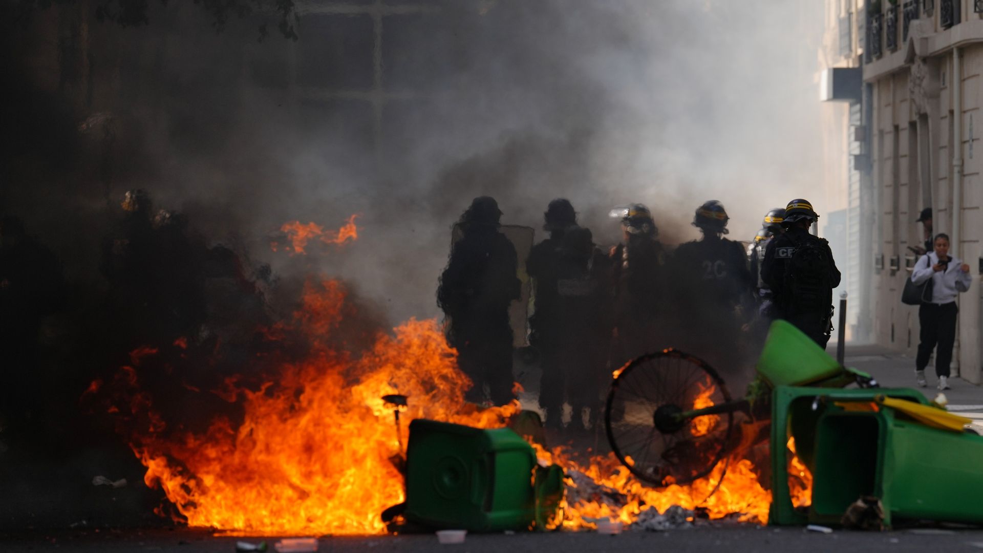 French schools set alight by students in protests over cuts