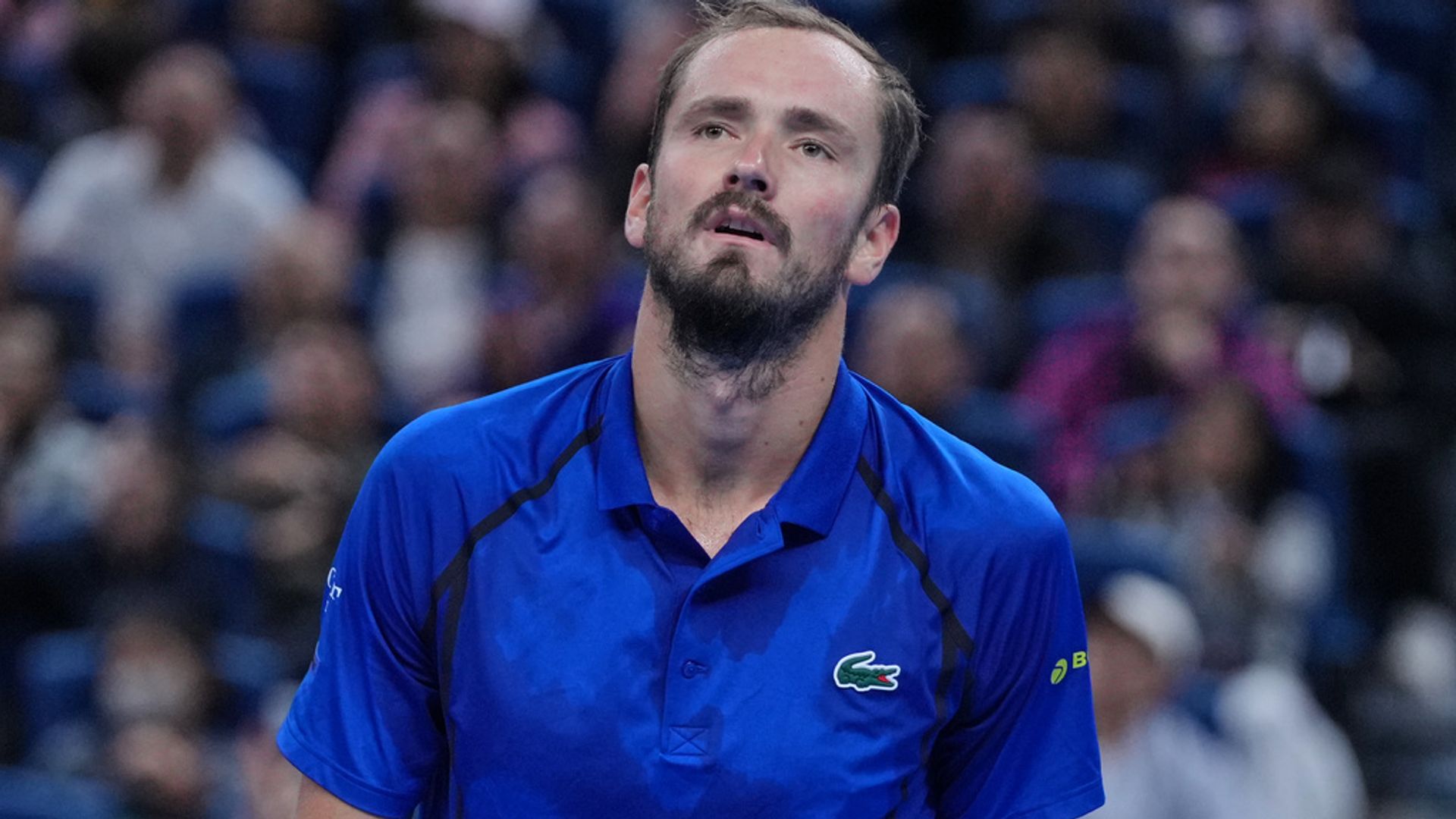 Medvedev defaulted for hitting spectator with ball as Djokovic makes Beijing final