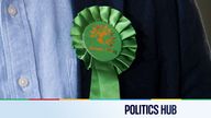 Green Party rosette. Pic: PA
