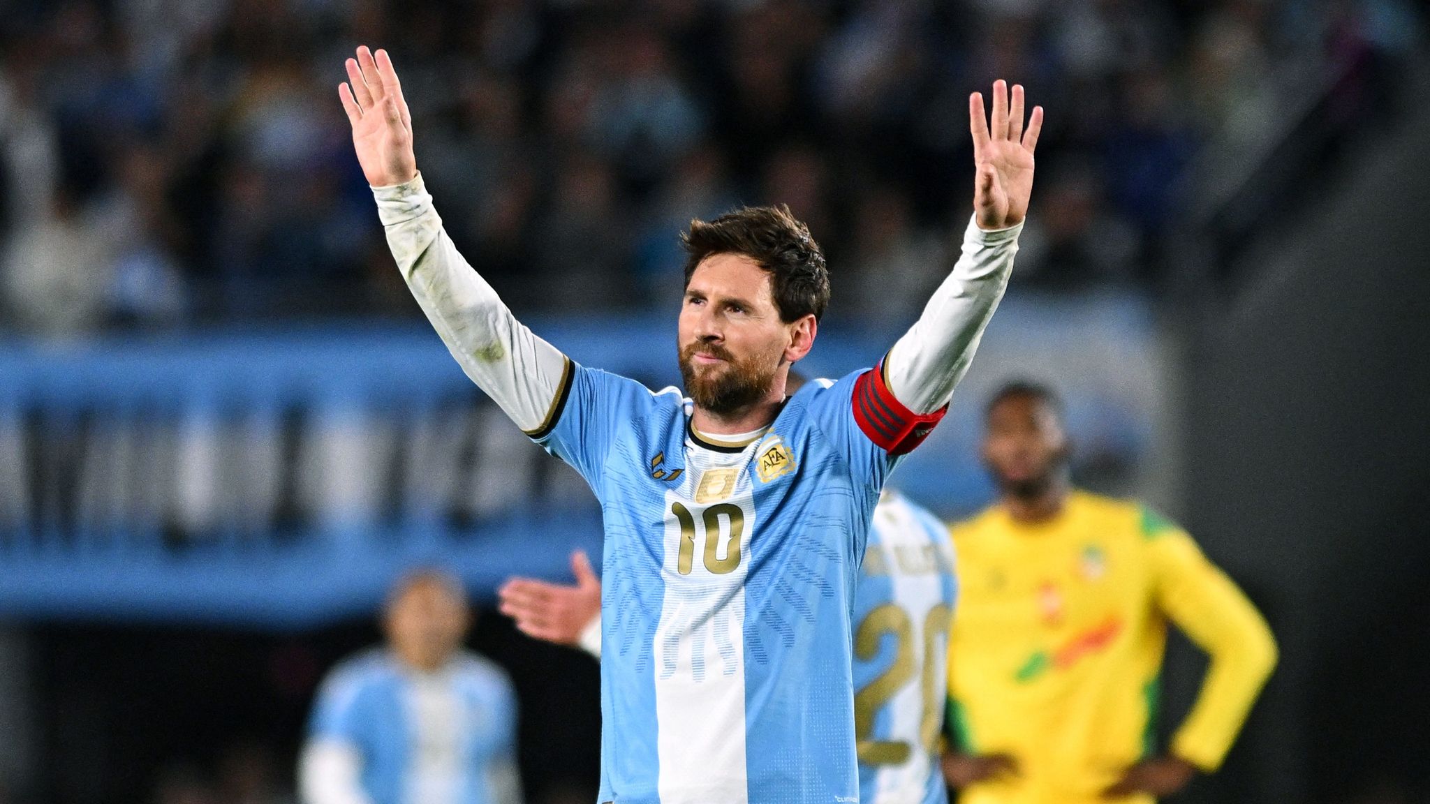 Messi faces criticism after awkward moment with opposition player in Argentina farewell 7 skynews lionel messi argentina 7370107