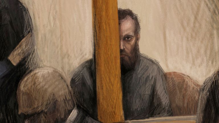 Um esboço do tribunal mostra Brendan Nugent no Tribunal de Magistrados de Wangaratta. Foto: AAP/Reuters