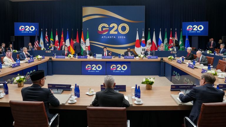 The G20 foreign ministers' meeting in Atlanta. Pic: AP