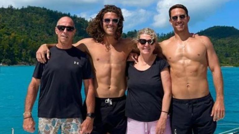 Australian brothers Jake and Callum Robinson with their parents