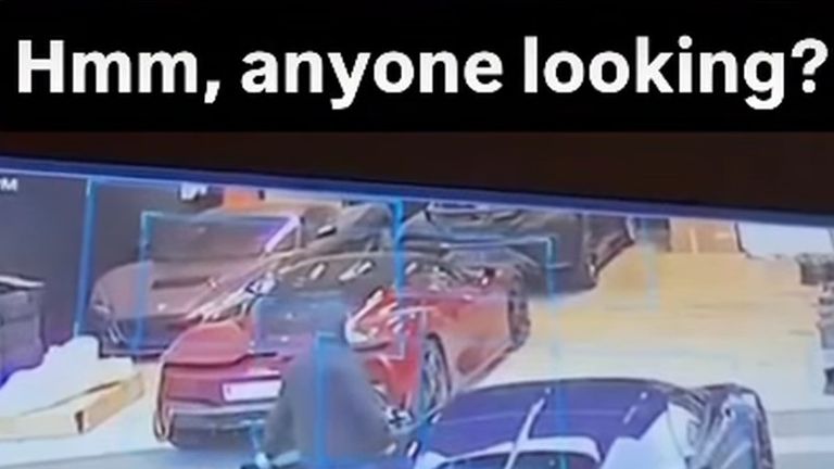 The thief noticed the keys in the car. Pic: Mate Rimac/Instagram
