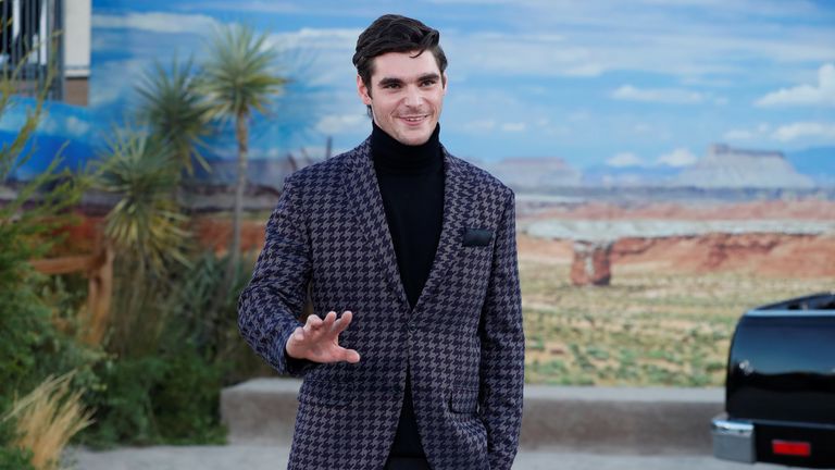 Actor RJ Mitte poses at the premiere for "El Camino: A Breaking Bad Movie". Pic: Reuters